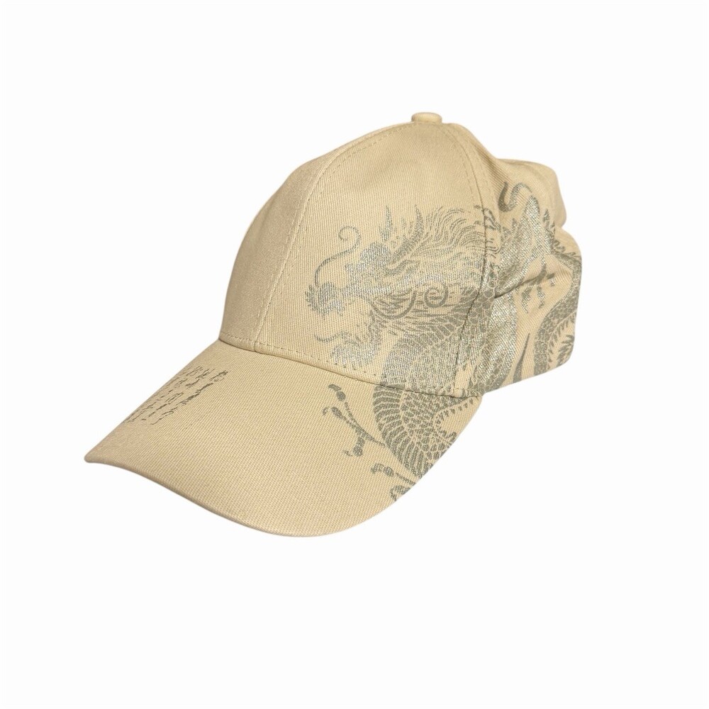 Beige Dragon Graphic Baseball Cap Unisex One Size Adjustable Strapback